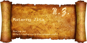 Materny Zita névjegykártya