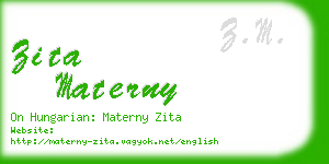 zita materny business card